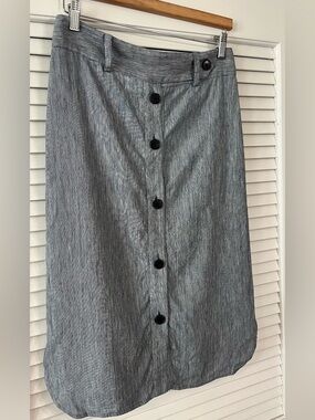 Club Monaco Button-Front A-Line Women's Skirt in Navy & White